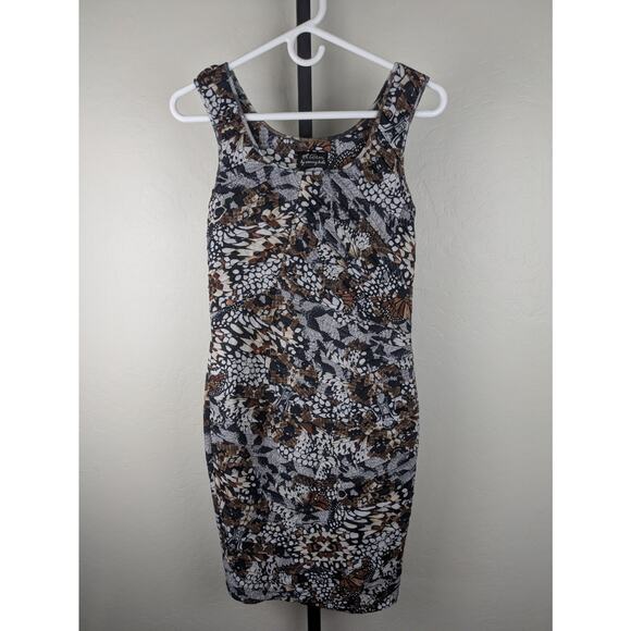 Torn by Ronny Kobo Sleeveless Midi Length Bodycon Dress butterfly print - Picture 2 of 9
